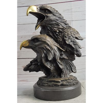 Hand Made Original Miguel Lopez Milo Double Eagle Bronze Sculpture Statue Gift