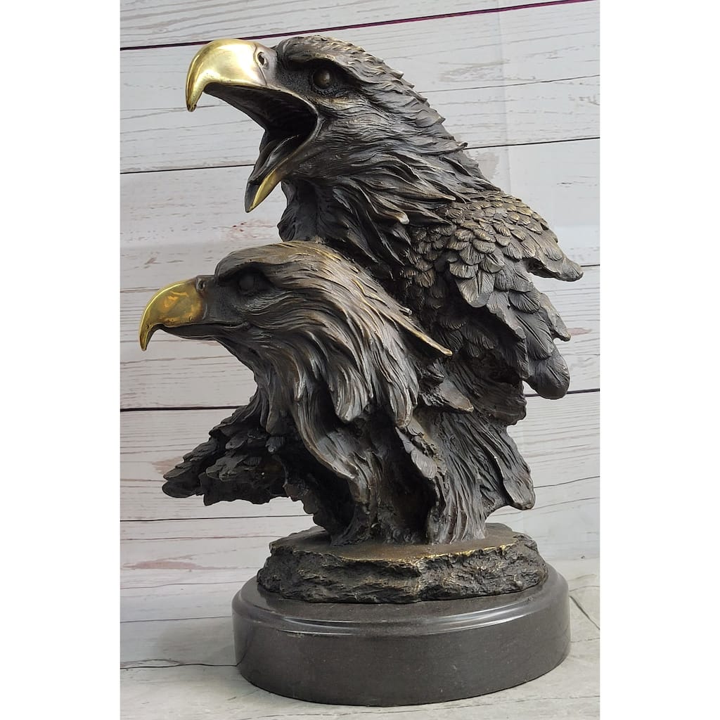 Hand Made Original Miguel Lopez Milo Double Eagle Bronze Sculpture Statue Gift