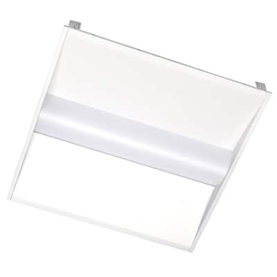 2x2 FT Center Basket LED Troffer Panel Light with Emergency Battery, Selectable Wattage and CCT, Dimmable, Damp Rated, UL Listed