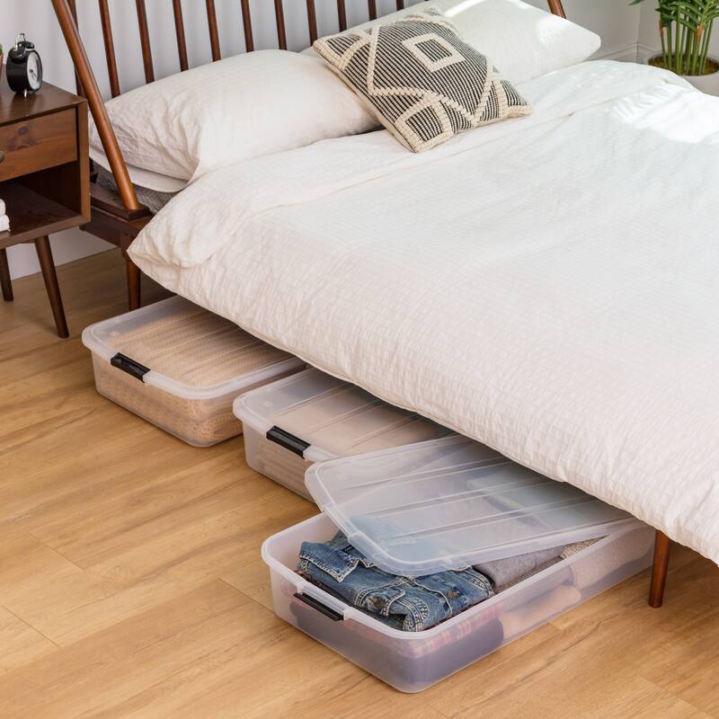 IRIS USA® Underbed Chest 50 Qt Buckle Lid - Clear