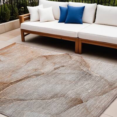 Pane Artistic Abstract Weather Resistant Classic Meets Modern Outdoor Rug