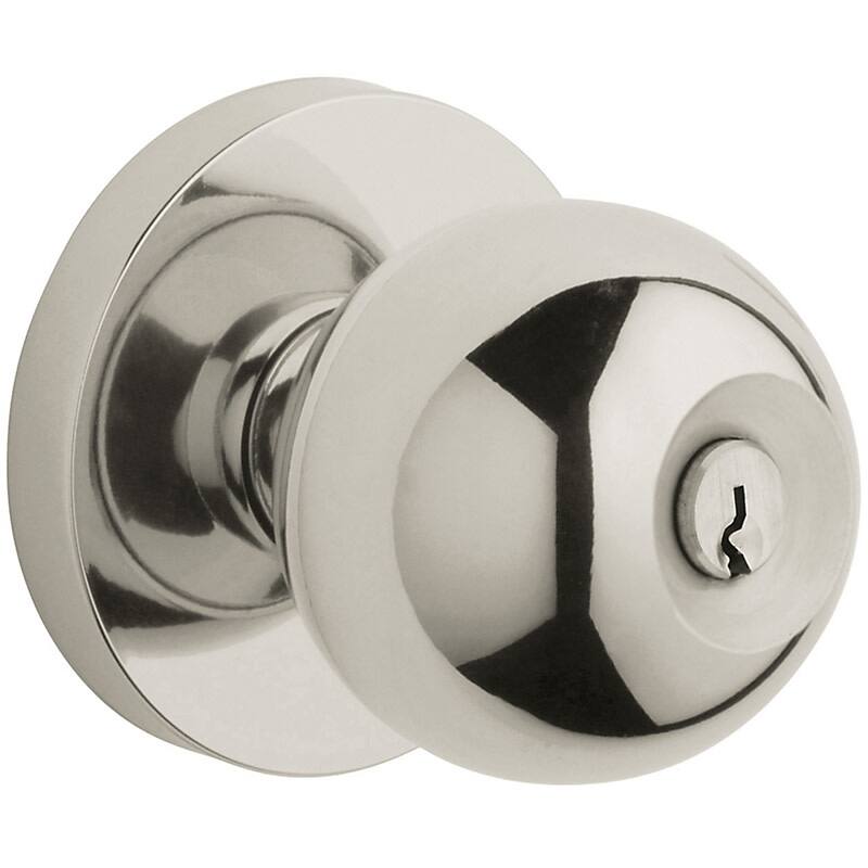 Baldwin Modern Style Keyed Entry Door Knob Set with Modern Rosette and