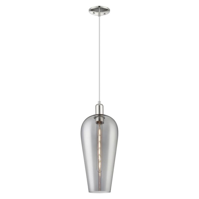 Innovations Lighting Downtown Urban - Chelsea - 1 Light 8" Cord Hung Mini Pendant - Polished Nickel/Light Smoke