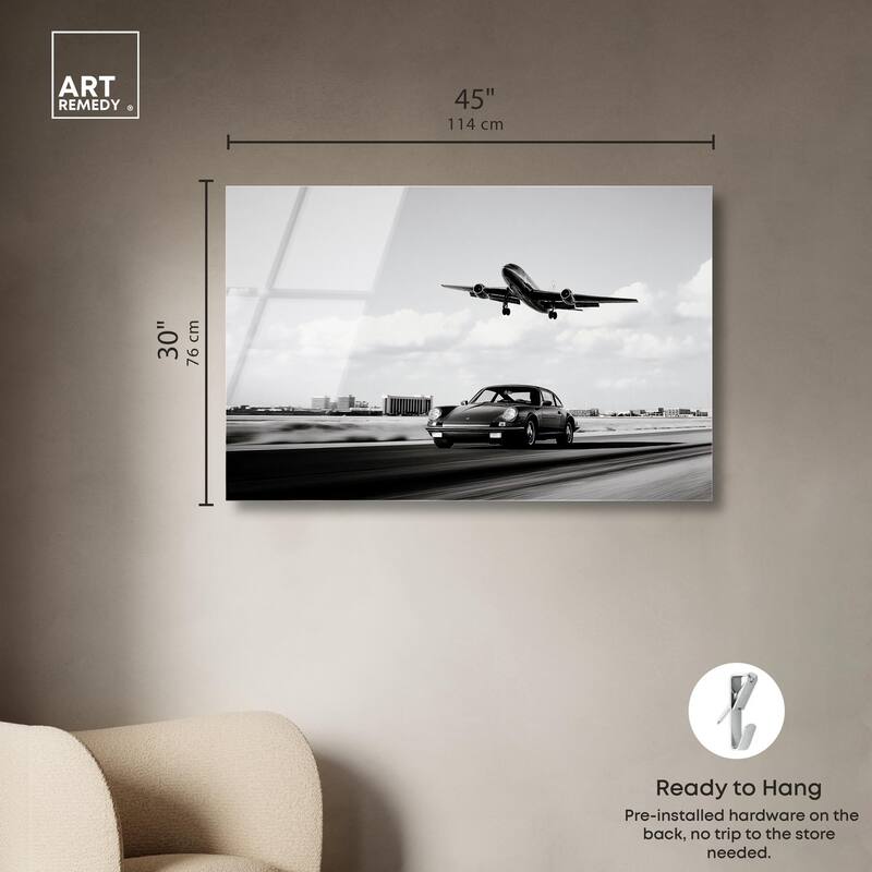 Sports Car Takeoff Acrylic by Art Remedy, Ready to Hang