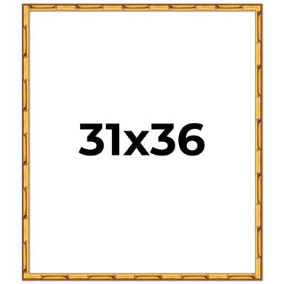 31x36 Frame Gold Bamboo Picture Frame Modern Photo Frame Includes UV Acrylic Shatter Guard Front Acid Free Foam Backing Board