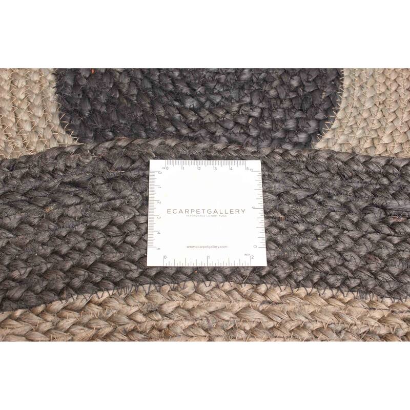 ECARPETGALLERY Braided Weave Palas Denizli Taupe Jute Rug - 4'0 x 4'0