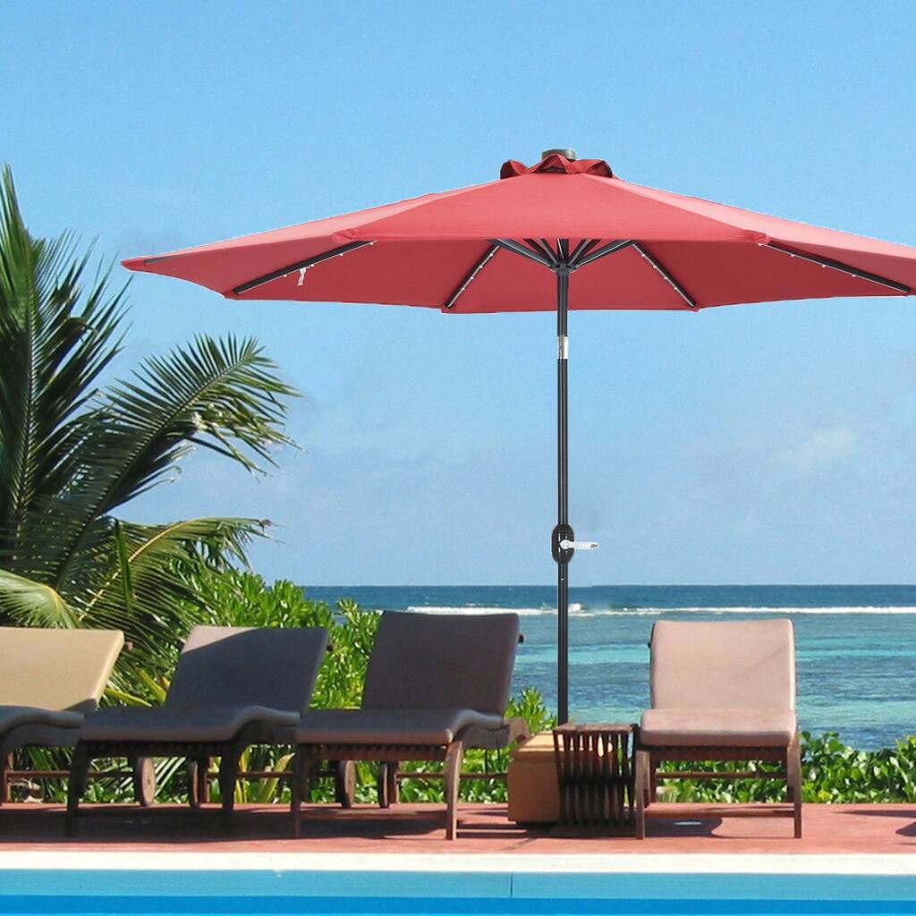 10 FT Patio Umbrella with LED Lights