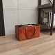 preview thumbnail 11 of 18, Brown Leather Handmade Box Style Single Slot Magazine Holder with Detail Stitching and Curved Handles