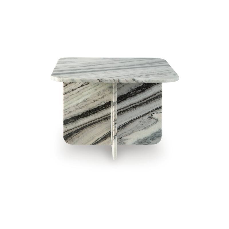 Signature Design by Ashley Baretton White/Black Accent Cocktail Table - 26"W x 26"D x 18"H