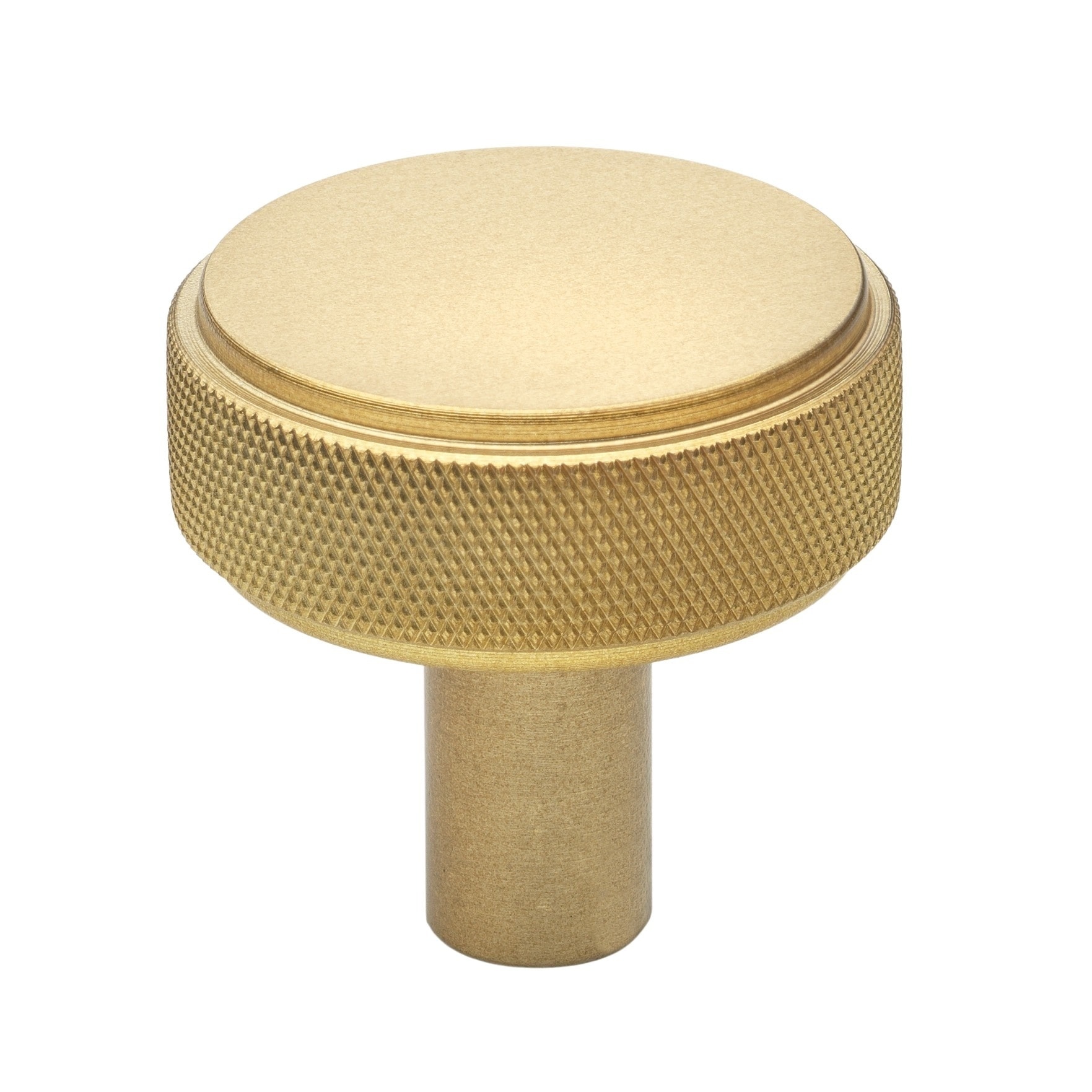 GlideRite 10-Pack 1-1/2 Inch Solid Round Knurled Cabinet Knob - Gold Finish