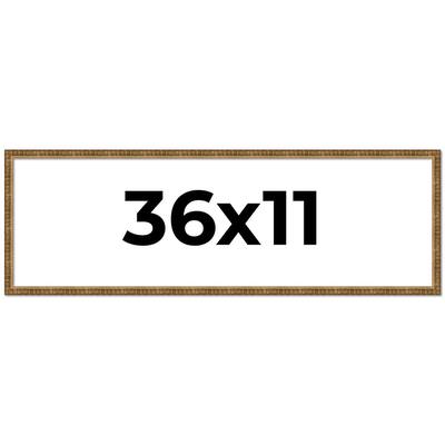 36x11 Frame Gold Solid Wood Picture Frame - Complete Modern Photo