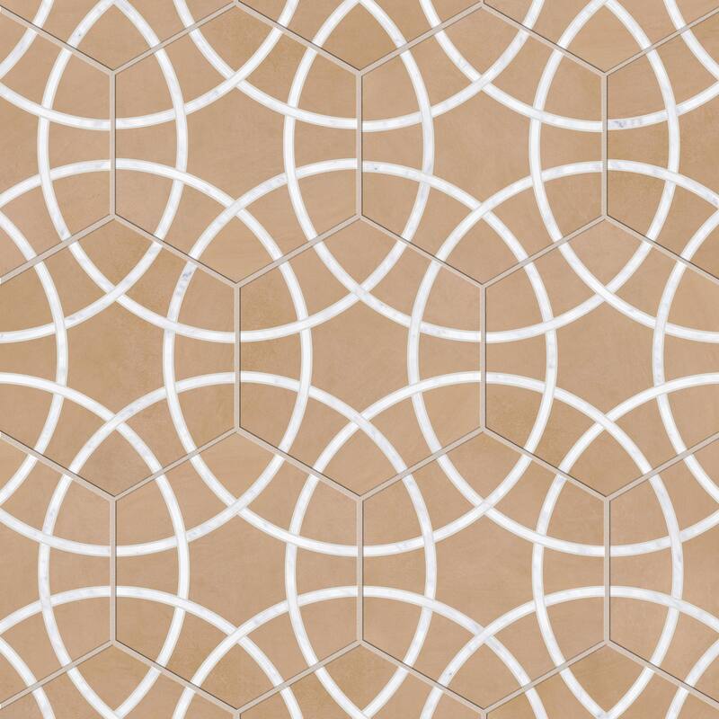 Merola Tile Bari Hex Terra Deco 11-1/4" x 13" Porcelain Floor and Wall Tile