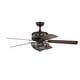 preview thumbnail 5 of 13, Milly Antique Bronze 52-Inch 5-Blade Flower Pattern Metal/Crystal Lighted Ceiling Fan