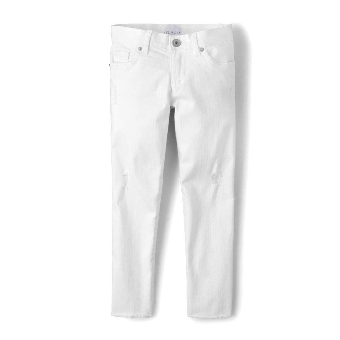 girls white denim jeans