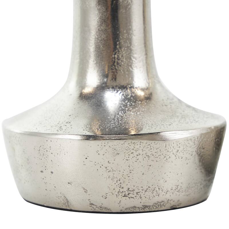 Aluminum Metal Decorative Candle Holder with Rounded Bases - Set of 3 Silver - Roche River Decor