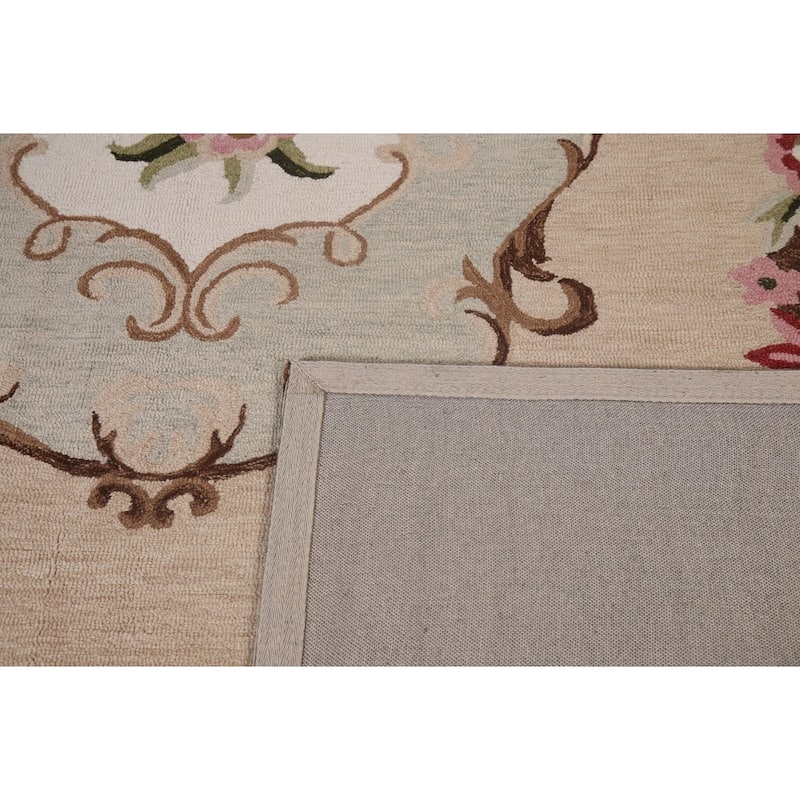 Traditional Aubusson Hand-Tufted Rug Oriental Wool Carpet