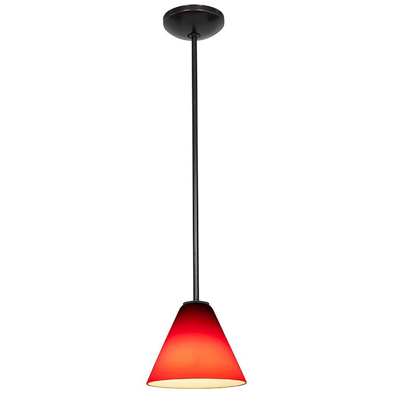 Access Lighting Martini 1 Light LED Pendant - 7" Wide with Red Glass