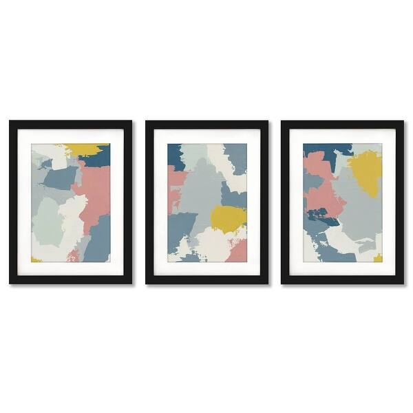 Terrazzo Tiles Moira Hershey Abstract 3 Piece Framed Gallery Art Set