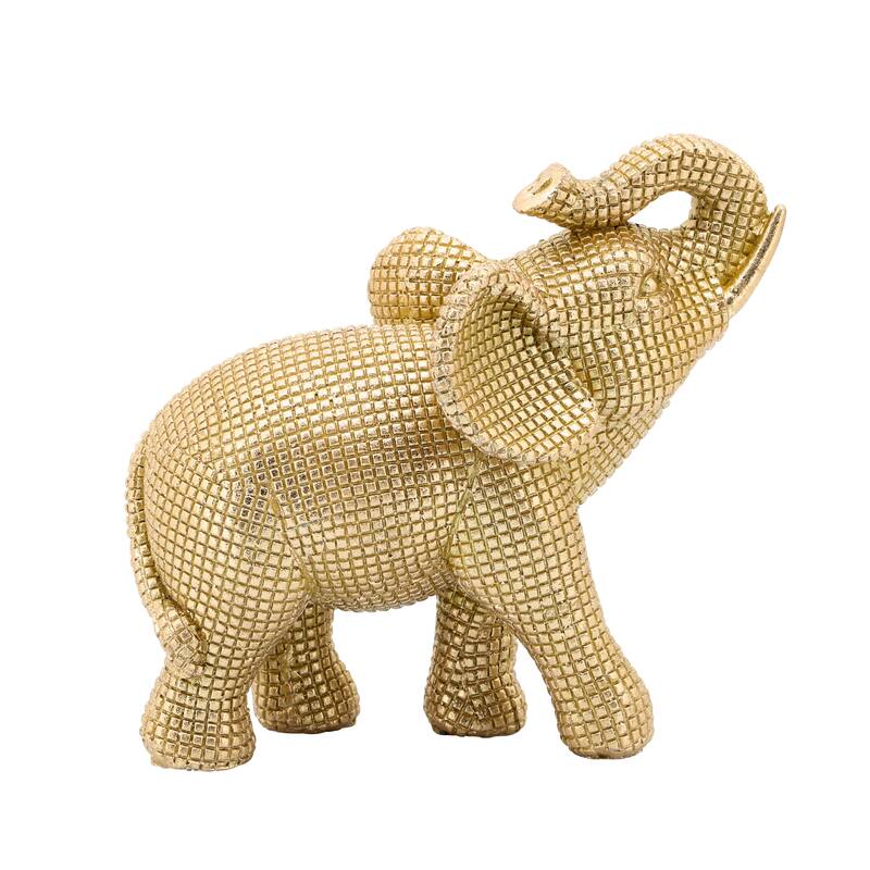 Sagebrook Home Boho 7" Polyresin Elephant Sculpture Decorative Figurine - 7" x 4" x 7"