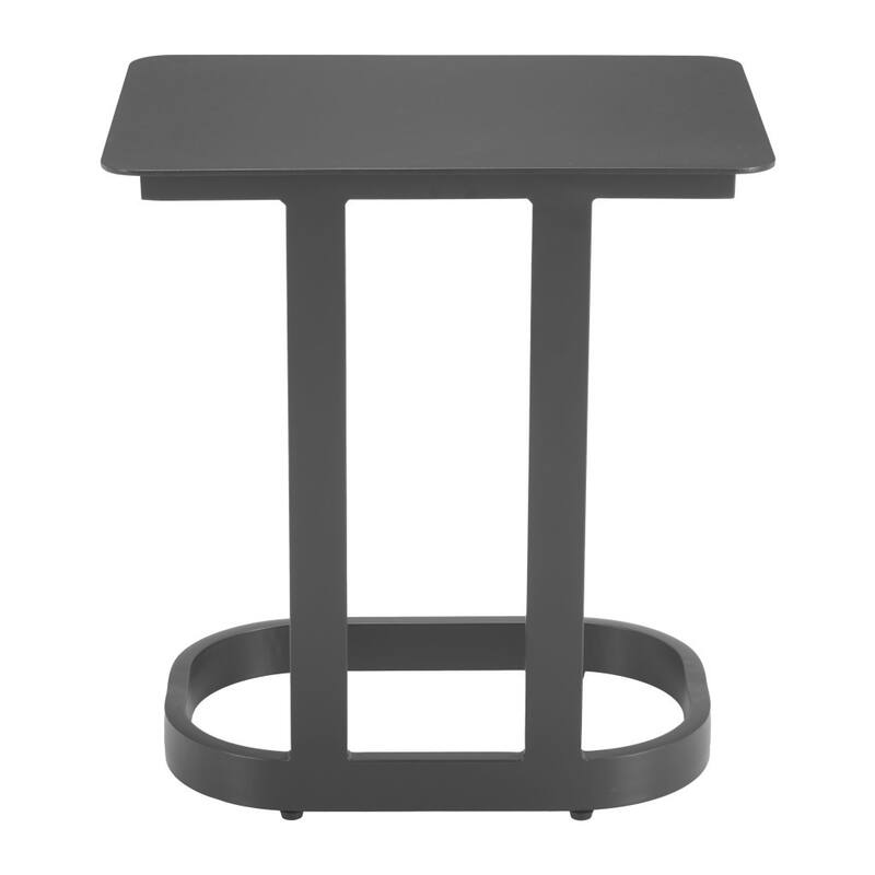 22" Black Aluminum Outdoor Side Table