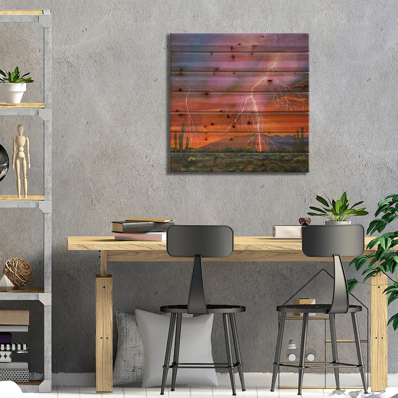 Fire In The Sky Print On Wood by Johnathan Harris - Multi-Color