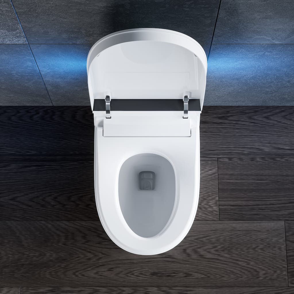HOROW ADA Height Elongated Smart Bidet Toilet in White with Water Tank Pump Auto Open Close Deodorization