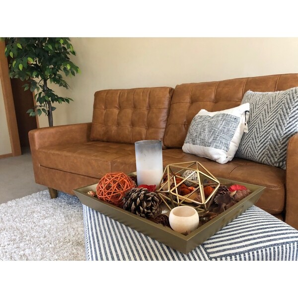 Odin Caramel Leather Gel Sofa by iNSPIRE Q Modern Bed Bath