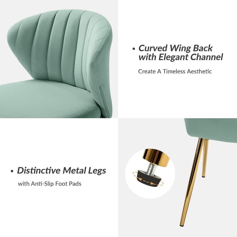 Aruna Accent Chair with Metal Legs 20''W X 19.5 ''D X 29''H by HULALA HOME