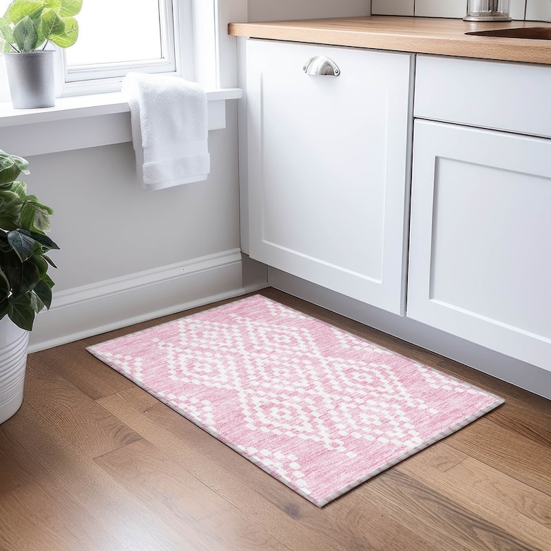 Machine Washable Indoor/ Outdoor Chantille Boho Moroccan Rug