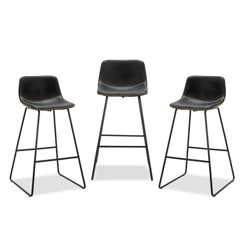 Modern 30.in Bar Height Bar Stool with PU Leather and Metal Frame Barstools for Kitchen Island