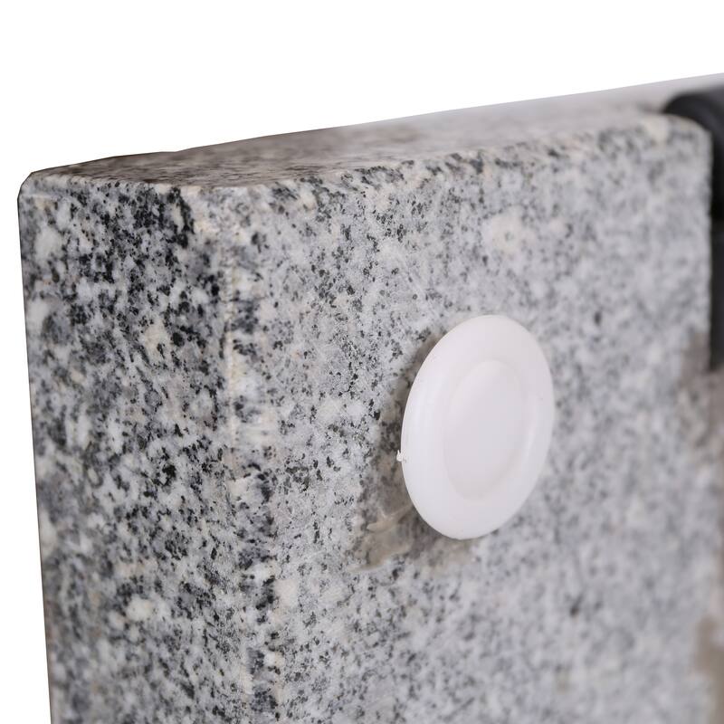 Mojave Outdoor Natural Grey Granite and Stainless Steel Umbrella Base by Christopher Knight Home