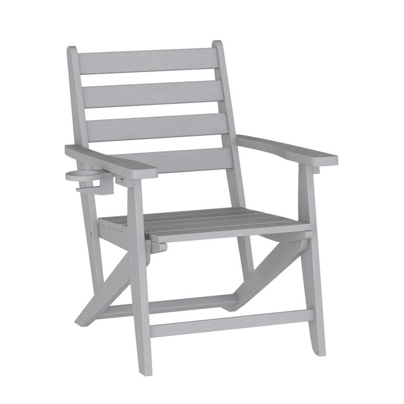 Commercial All Weather Adirondack Table and 6 Chairs with Cupholders