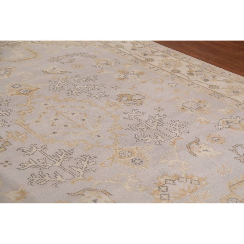 All-Over Oushak Indian Area Rug Hand-Knotted Wool Carpet - 8'2"x 10'0"