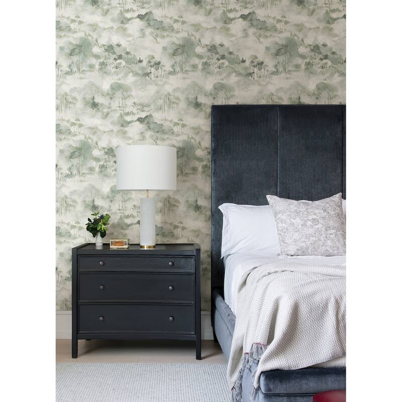 Scott Living Nara Sage Sage Toile Wallpaper