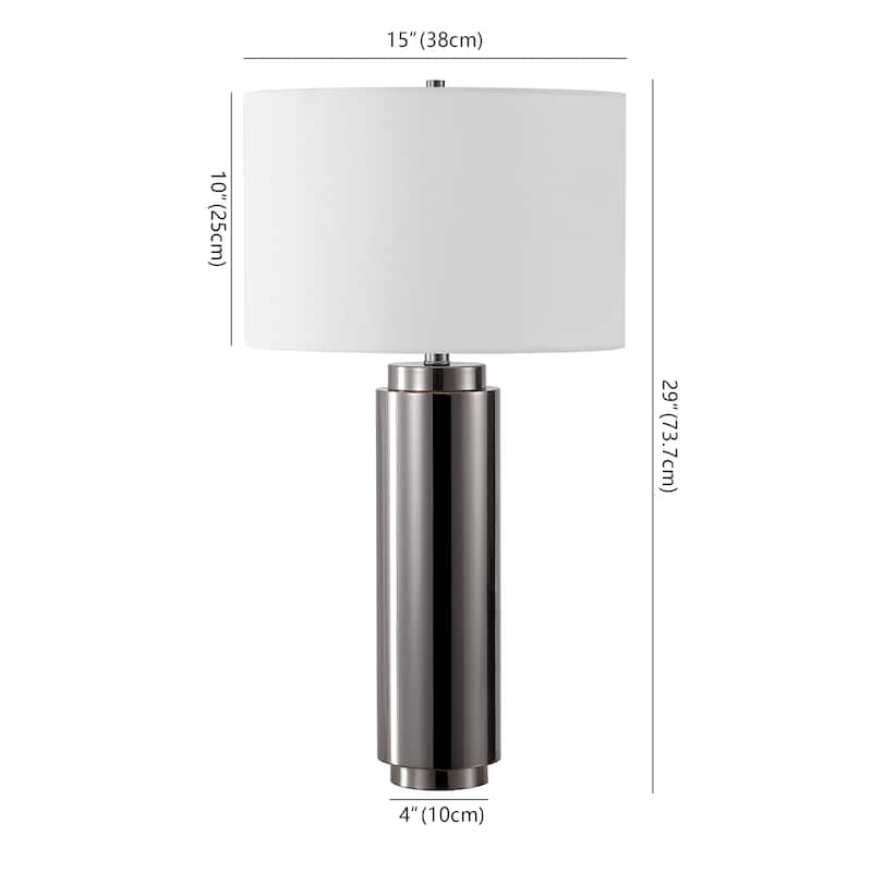 SAFAVIEH Couture Lighting Niculina 30-inch Metal Pillar Table Lamp - 15 In W x 15 In D x 30 In H - 15Wx15Dx30H