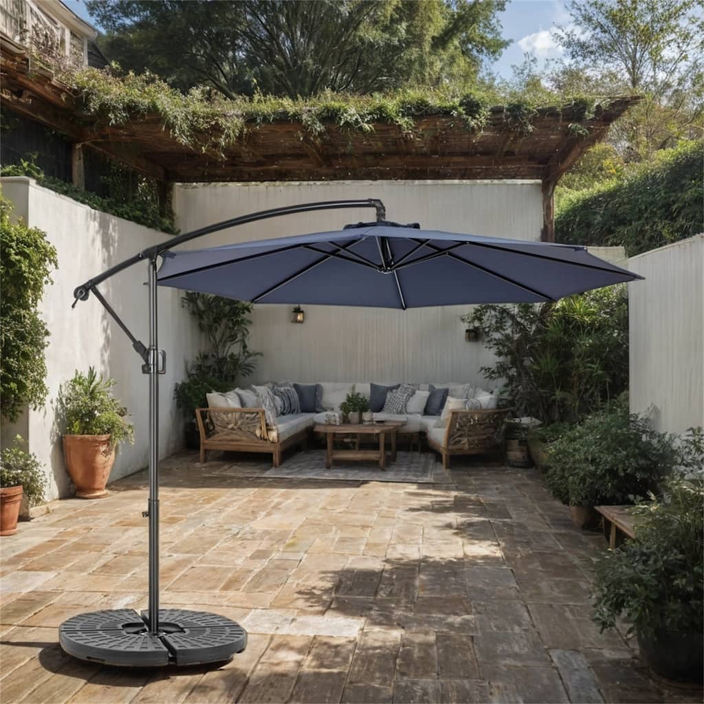 116" Patio Hanging Polyester Umbrella with Tilt Adjustment and 8 Ribs