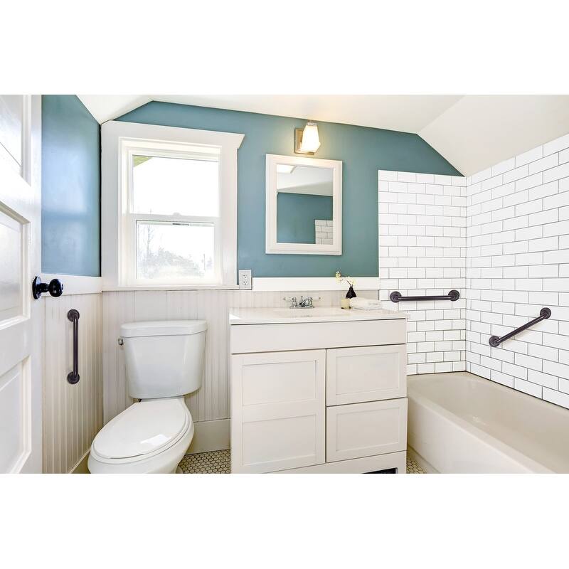 Decorative Shower Grab Bar - 16" Non-Slip Bathroom and Household Handicap Safety Bar