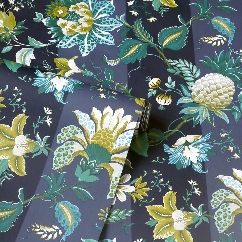 Arthouse Cornelia Navy Floral Stripe Wallpaper