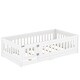 preview thumbnail 7 of 11, Twin Size Floor Bed with Slats, Solid Wood Bedframe with Heightened Safety Guardrails and Door