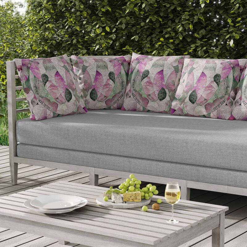 Rock Heaven Indoor/Outdoor Reversible Throw Pillow Purple and Green