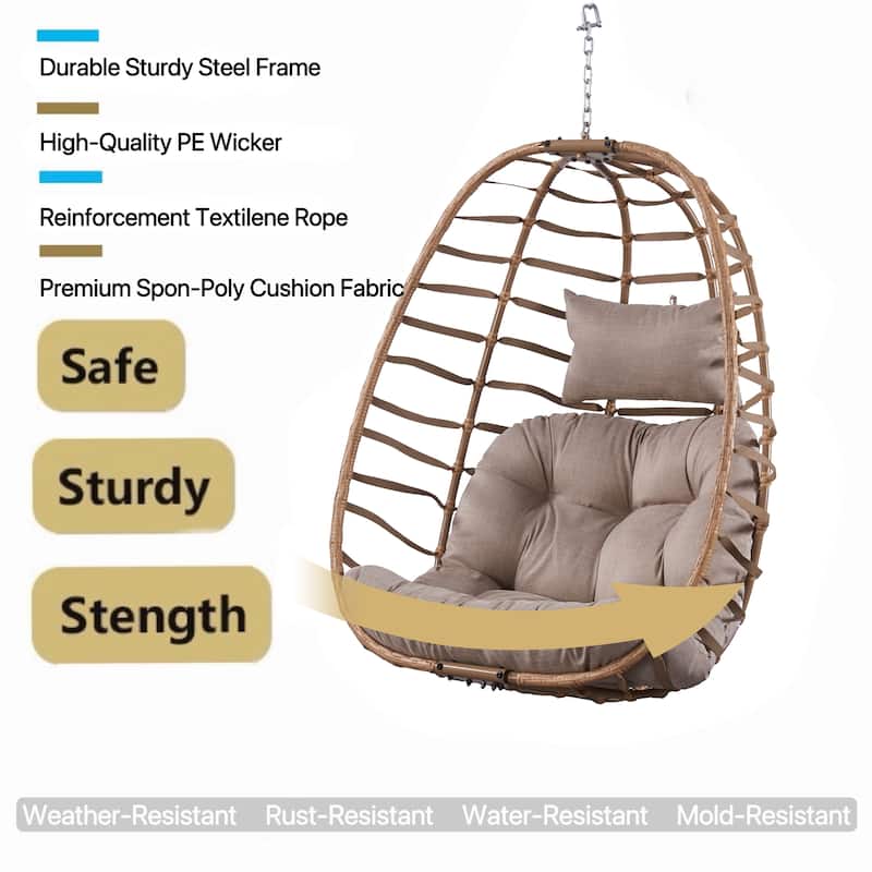 Pocassy Outdside Foldable Hanging Egg Chair