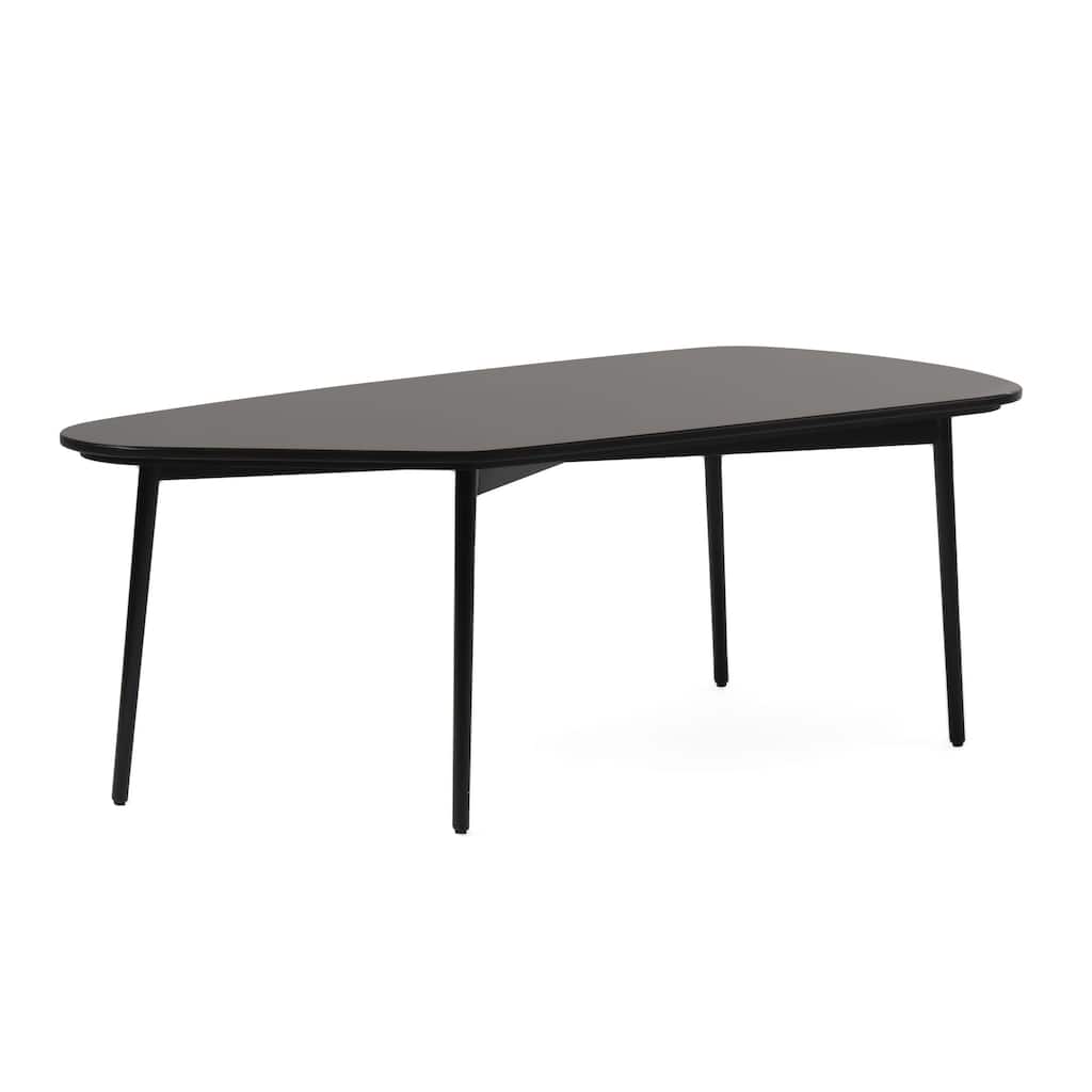 Modrest Andros Black Marble & Black Metal Coffee Table
