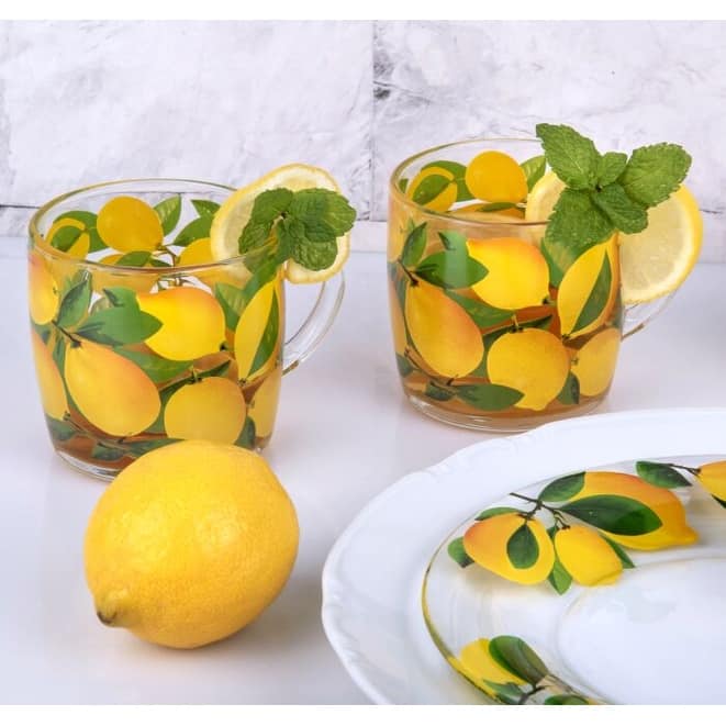 STP Goods 10 fl oz Lemonanza Glass Mugs Set of 4