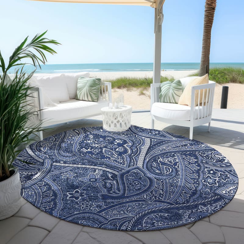 Machine Washable Indoor/ Outdoor Chantille Traditional Paisley Rug