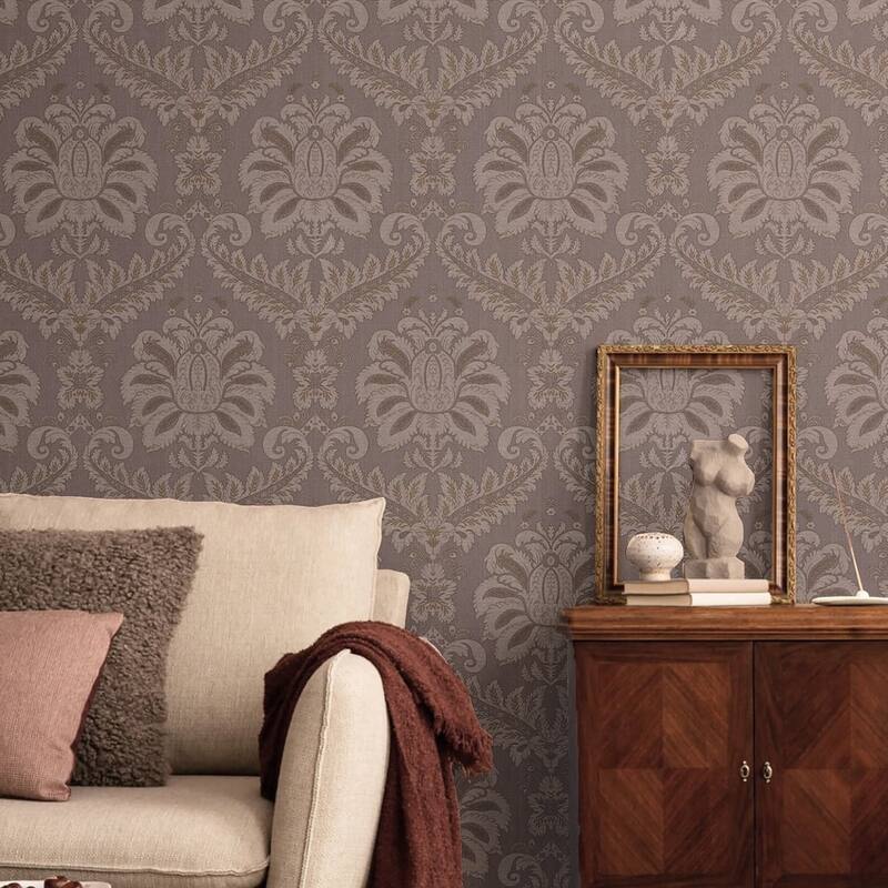 Galerie Wallcoverings Ornamenta Collection Traditional Damask Matte Finish Vinyl on Non-woven Wallpaper Roll