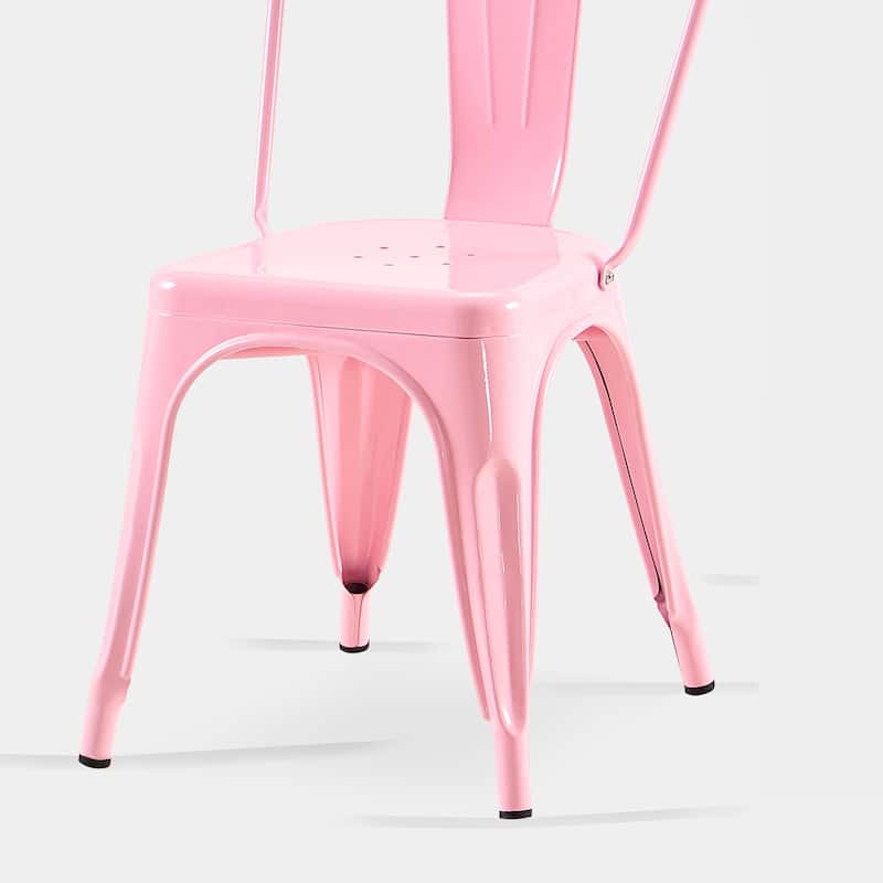 Industrial Metal 18 Inch Stackable Dining Chair Set