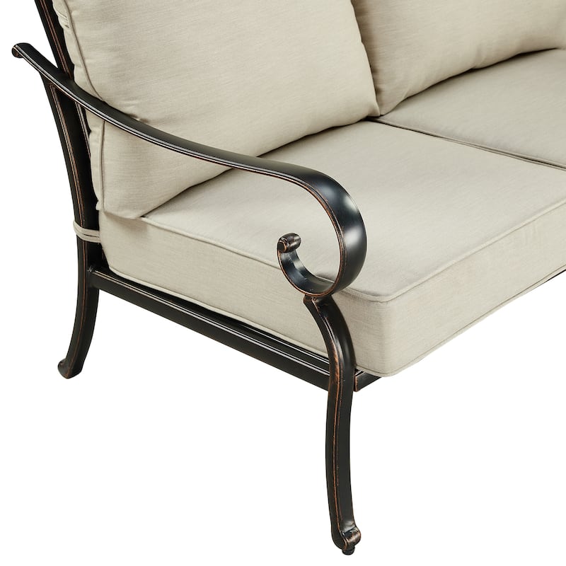 Black Aluminum Deep Seating Deep Seating Loveseat with Cushions