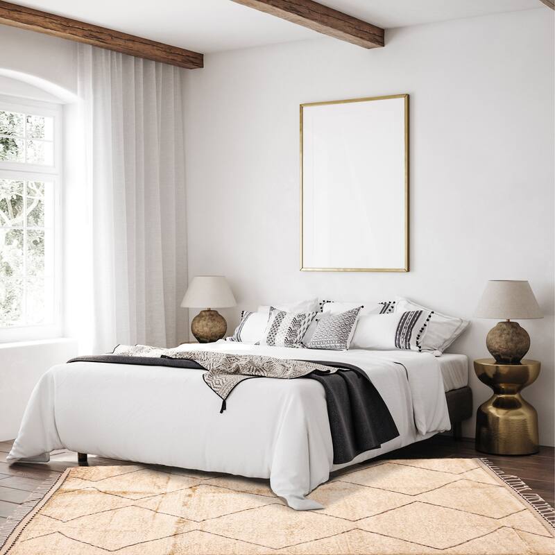 ECARPETGALLERY Hand-knotted Pak Finest Marrakesh Cream Wool Rug - 4'2 x 6'0