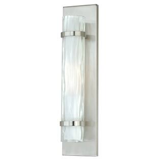 Wall Sconce Lighting Cylinder Flush Mount Nickel White Glass 1 Light Sconce - 18.5