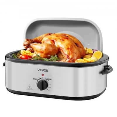 Black-Silver 22QT Electric Roaster Oven with Self-Basting Lid - 23.31 x 15.67 x 12.80 inch
